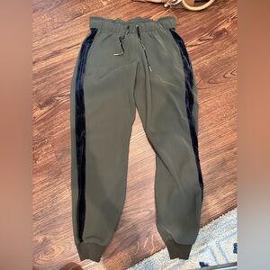 Lululemon Athletica Dark Green with black velvet Joggers